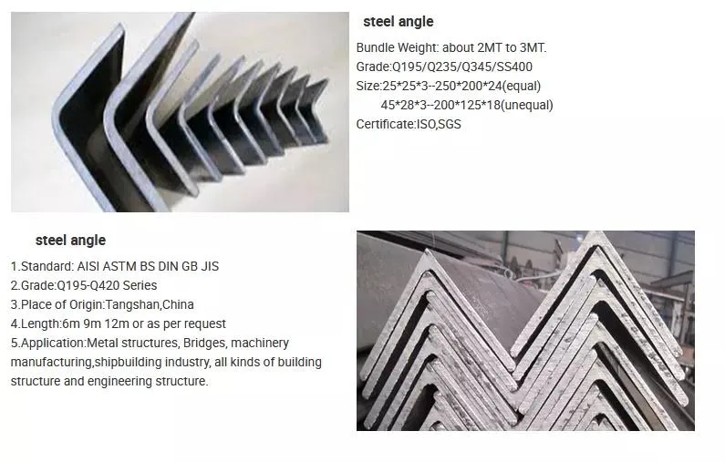 Angle Steel ASTM A36 A53 Q235 Q345 Carbon Equal Angle Steel Galvanized Iron L Shape Mild Steel Angle Bar Q235 Q345 Mild Carbon Steel 40X40X4mm Steel Angle Bar