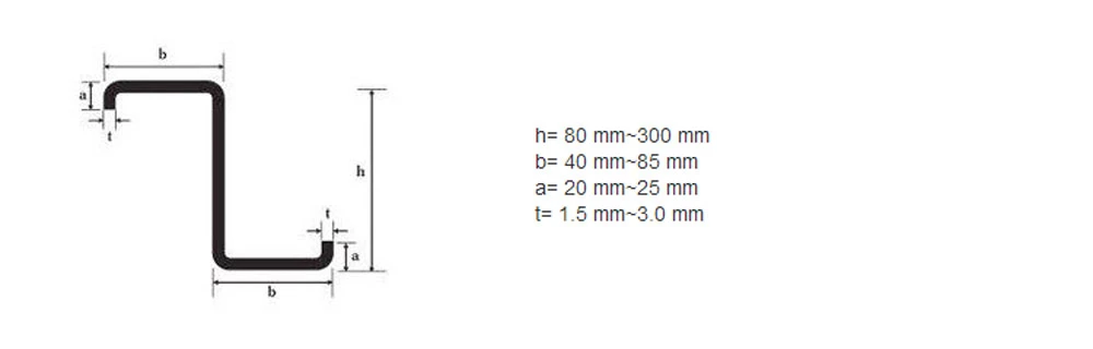 Chinese Supplier Wholesales Z Steel Purlin Clips Hot Rolled Z Purlin